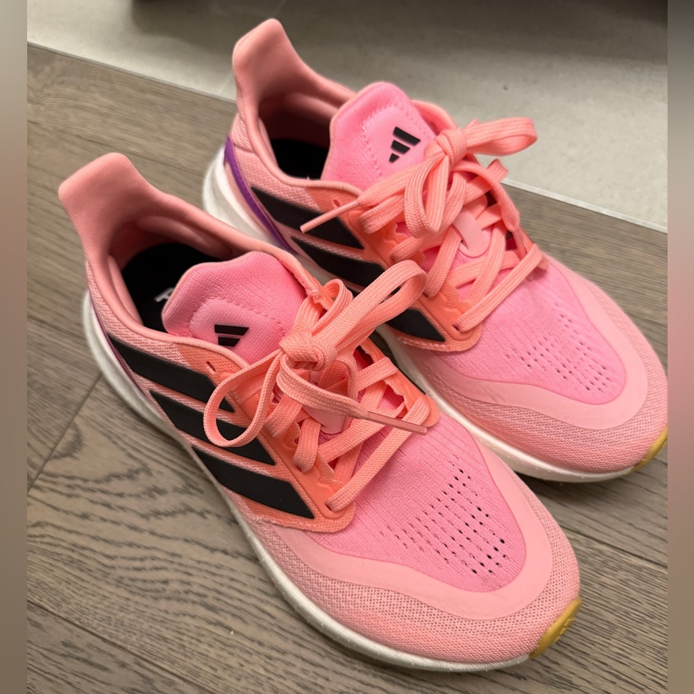 Adidas Women's Pink and Black Running Shoes